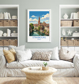 Strasbourg Print, Petite France Wall Art with Border, Alsace Poster, France Travel Print, Strasbourg Gift Print