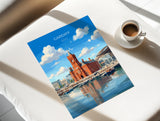 Cardiff Pierhead Building Travel Print, Cardiff Bay Wall Art, Welsh Landmark Poster, Historic Red Brick Architecture, UK City Decor