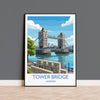 Tower Bridge Travel Print, Travel Poster of Tower Bridge, London Poster, Tower Bridge Gift, London City Art, London Art UK Travel Gift NQ Media Designs