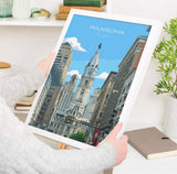 Philadelphia City Art Poster, Philadelphia Skyline View, Pennsylvania Travel Print, US City Gift NQ Media Designs