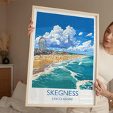 Skegness Travel Poster Wall Art, Travel Print of Skegness, England, Lincolnshire Seaside Art Lovers Gift, Travel Art Gift NQ Media Designs