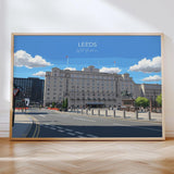 Leeds City Art Print, Leeds City Square, West Yorkshire Landscape Poster, England UK City Travel Decor NQ Media Designs