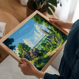 Cotswolds Landscape Travel Poster Wall Art, Travel Print of Cotswolds, Cotswolds Art Lovers Gift, English Countryside NQ Media Designs