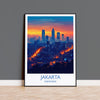 Jakarta Travel Print, Travel Poster of Jakarta, Indonesia, Jakarta Art Lovers Gift, Wall Art Decor Print Gift