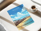 Bridlington Travel Poster, Travel Print of Bridlington, Yorkshire Gift, England, North Yorkshire Art, Bridlington Gift, Wall Art Print NQ Media Designs