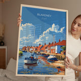 Blakeney Travel Poster, Travel Print of Blakeney, Norfolk Gift, England, Norfolk Art, Blakeney Art Lovers Gift, Wall Art Print NQ Media Designs