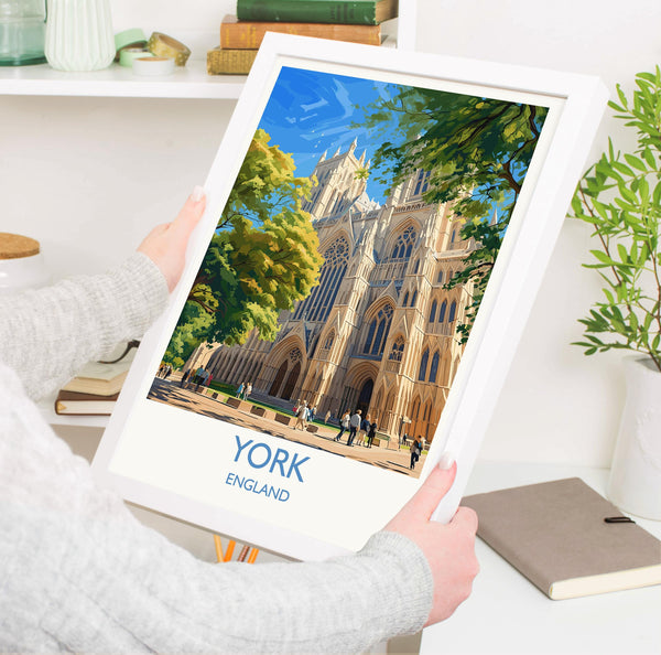 York Travel Poster Wall Art, City of York Travel Print, English Cities Art Gift, Wall Art Print