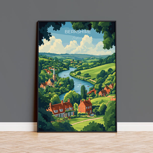 Berkshire Travel Print Wall Art, Berkshire Travel Poster, English Countryside Art Gift, Wall Art Print