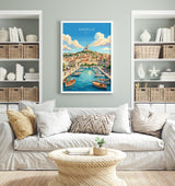Marseille Poster, Vieux Port Wall Art, Provence Print, France Travel Poster, Marseille Gift