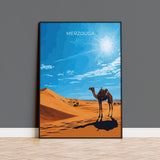 Merzouga Travel Poster Wall Art, Travel Print of Merzouga, Merzouga Art Lovers Gift, Morocco Wall Art NQ Media Designs