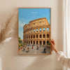 Rome Colosseum Travel Print, Rome Italy Wall Art, Ancient Roman Architecture Poster, Historic Landmark Illustration, Europe Decor, Rome Gift