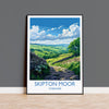 Skipton Moor Travel Print Wall Art, Travel Poster of Skipton Moor, Skipton Art Print, North Yorkshire Wall Print, Yorkshire Art Lovers Gift NQ Media Designs
