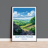 Skipton Moor Travel Print Wall Art, Travel Poster of Skipton Moor, Skipton Art Print, North Yorkshire Wall Print, Yorkshire Art Lovers Gift NQ Media Designs