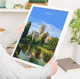 Wells Travel Print Wall Art, Travel Poster of Wells Cathedral England, Somerset Art Lovers Gift, Travel Art Gift NQ Media Designs