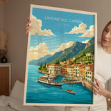 Limone sul Garda Travel Poster | Lemon Houses, Italy Wall Art