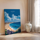 Agadir Travel Poster Wall Art, Travel Print of Agadir, Agadir Art Lovers Gift, Morocco Wall Art NQ Media Designs