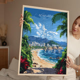 Acapulco Travel Poster Wall Art, Print of Acapulco, Mexico Coast Art Gift, Mexico Cities Art, NQ Media Designs