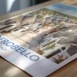 Alberobello Italy Print, Trulli Houses Wall Art with Border, Puglia Village Poster, Italian Travel Print, Alberobello Gift Print