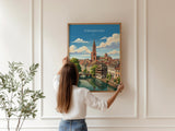 Strasbourg Poster, Petite France Wall Art, Alsace Print, France Travel Poster, Strasbourg Gift