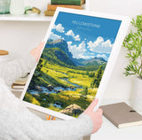 Yellowstone National Park Travel Print Wall Art, Travel Poster of Yellowstone, National Park Art Lovers Gift, Wyoming, USA, Wall Art Gift NQ Media Designs