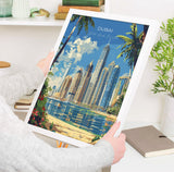 Dubai Travel Poster, Travel Print of Dubai, Dubai Marina Art lovers Gift, UAE Wall Art Gift NQ Media Designs
