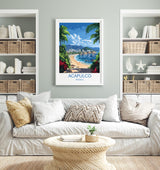Acapulco Travel Print Wall Art, Poster of Acapulco, Mexico Coast Art Gift, Mexico Cities Art, NQ Media Designs
