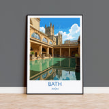 Bath Travel Print, Travel Poster of Bath, England, Cotswolds Art, Bath Gift, Avon Wall Art Print NQ Media Designs