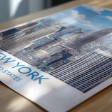 New York City Art Print, Manhattan Skyline View, Empire State, Travel Poster NQ Media Designs
