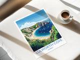 Lulworth Cove Travel Print, Travel Poster of Lulworth Cove, England, Dorset Coast Art, Dorset Gift, Wall Art Print NQ Media Designs