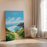 Cornwall Travel Print, Travel Poster of Cornwall, England, Cornwall Art, Cornwall Coast Gift, Wall Art Print NQ Media Designs