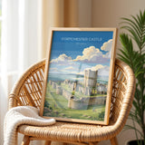 Portchester Castle Poster, Hampshire Wall Art, Norman Castle Print, England Travel Poster, Portchester Gift
