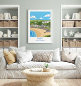 Filey Travel Print, Travel Poster of Filey, Yorkshire Gift, England, North Yorkshire Art, Filey Gift, Wall Art Print NQ Media Designs