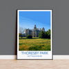 Thoresby Park Travel Poster Wall Art, Travel Print of Thoresby Park, Thoresby Hall, Nottinghamshire, England, English Countryside Art Gift