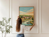 Wareham Dorset Poster, Historic Saxon Walled Town Wall Art, River Frome Travel Print, Dorset Countryside Decor, UK Gift
