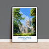 Wimborne Travel Print, Travel Poster of Wimborne, England, Wimborne Minster, Dorset Coast Art, Dorset Gift, Wall Art Print NQ Media Designs