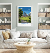 Houston Travel Wall Art Print, Travel Poster of Houston, Texas, US City Art Lovers Gift, USA Gift, NQ Media Designs