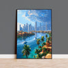 Dubai Travel Poster, Travel Print of Dubai, Palm Jumeirah Dubai Art lovers Gift, UAE Wall Art Gift NQ Media Designs