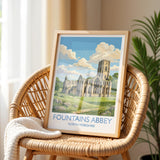 Fountains Abbey Travel Print | Studley Royal, Yorkshire Wall Art
