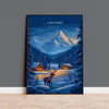 Lapland Travel Poster, Travel Print of Lapland, Scandinavia Poster, Lapland Art Gift, Finland Art Lovers Travel Gift NQ Media Designs