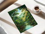 Daintree Rainforest Australia Travel Print, Tropical Rainforest Wall Art, Queensland Nature Poster, Forest Illustration, Australia Decor