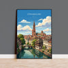Strasbourg Poster, Petite France Wall Art, Alsace Print, France Travel Poster, Strasbourg Gift