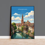 Strasbourg Poster, Petite France Wall Art, Alsace Print, France Travel Poster, Strasbourg Gift