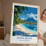 Bora Bora Travel Poster Wall Art, Travel Print of Bora Bora, French Polynesia, South Pacific Islands Art Lovers Gift NQ Media Designs