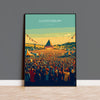 Glastonbury Travel Poster, Travel Print of Glastonbury, Somerset, England, Glastonbury Art, Festival Art Gift, Somerset Wall Art Print