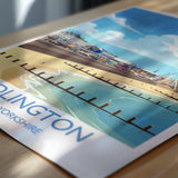 Bridlington Travel Print, Travel Poster of Bridlington, Yorkshire Gift, England, North Yorkshire Art, Bridlington Gift, Wall Art Print NQ Media Designs
