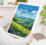 Malvern Hills Travel Print Wall Art, Malvern Hills Travel Poster, English Countryside Art Gift, Wall Art Print NQ Media Designs
