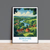 Berkshire Travel Poster Wall Art, Berkshire Travel Print, English Countryside Art Gift, Wall Art Print NQ Media Designs