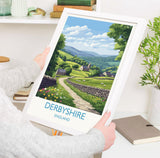 Derbyshire Travel Poster Wall Art, Derbyshire Travel Print, English Countryside Art Gift, Wall Art Print NQ Media Designs