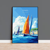 Cowes Travel Poster Wall Art, Travel Print of Cowes, Cowes Art Lovers Gift, Sailing Art, Isle of Wight Gift, NQ Media Designs