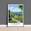 Derbyshire Travel Poster Wall Art, Derbyshire Travel Print, English Countryside Art Gift, Wall Art Print